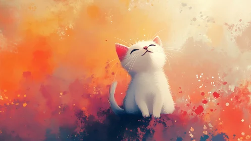 Luminous feline specimen positioned against dynamic chromatic gradient matrix.