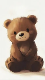 Soft-rendered teddy bear character with painterly fur detailing.