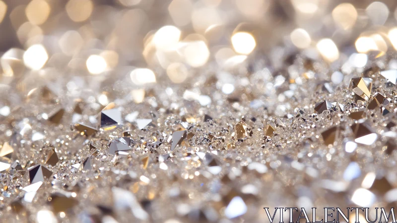 Sparkling Pile of Diamonds in Soft Bokeh Light, Macro Photography.