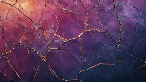 Celestial fractures stitch molten gold through twilight stone