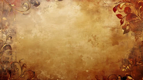 Antique gold parchment with swirling floral twilight borders.