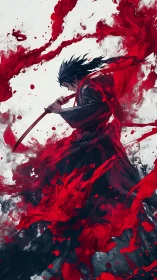Crimson storm obeys the lone swordsman’s unbroken will