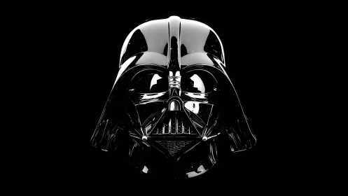 3D glossy sci-fi helmet portrait with monolithic symmetry.