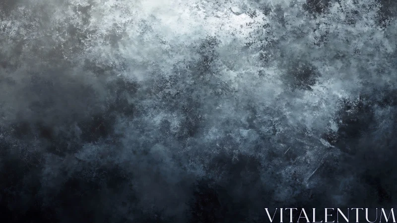 Moody storm-textured background evokes abstract cloudy mist.