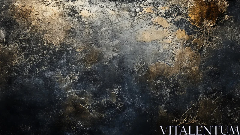 Weathered metallic texture glows with smoky golden depth