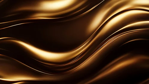 Luxurious flowing gold abstract waves in modern digital art style.
