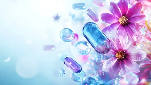 Capsule Dream Blooms: Where Wellness Floats in Color.