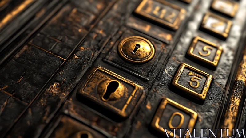 Gleaming brass keypad invites curious minds to unlock secrets