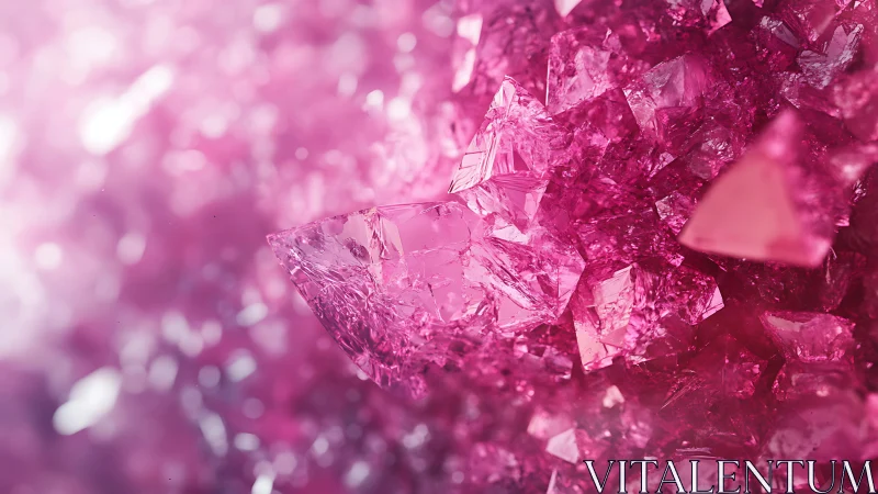 Sugared nebula of pink crystals in glittering close‑up.