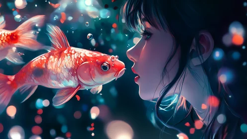 Moonlit koi whisper and the girl who almost kisses water.