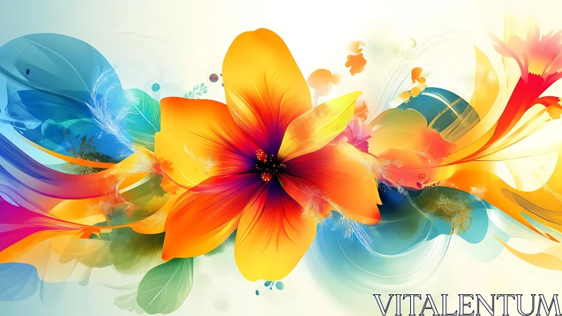 Radiant Floral Composition with Dynamic Color Gradients and Luminous Petals.