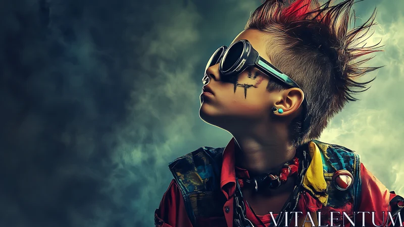 Steampunk Youth Portrait with Goggles.