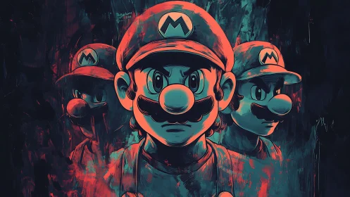 Trio of heroic plumbers blaze through neon storm shadows.