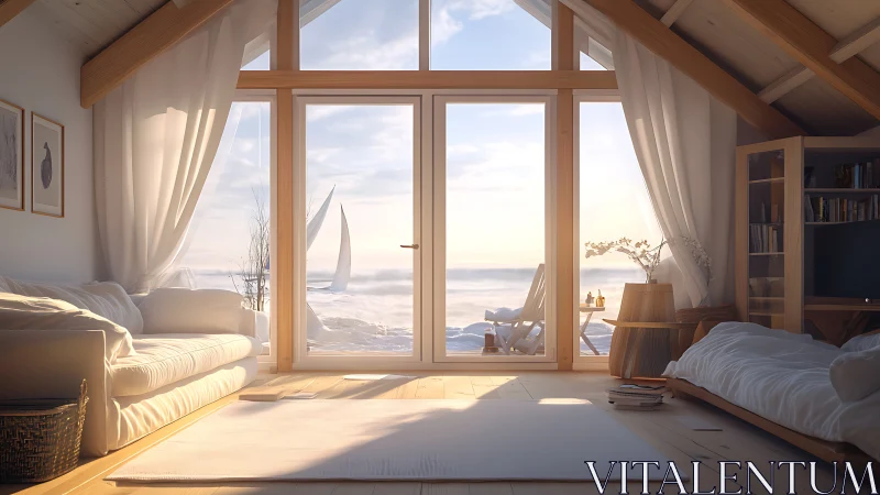 Morning sails drift past a sunlit sanctuary of soft wood