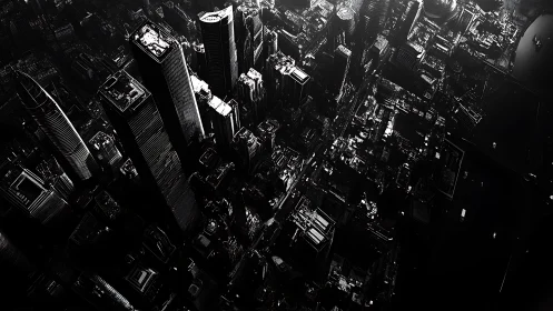 Nocturnal megacity topology in ultra-high contrast monochrome.