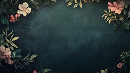 Botanical Still Life: Floral Composition on Dark Textured Background