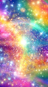 Spectral nebula field with dense starburst highlights and bokeh glow