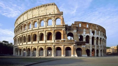 Colosseum exterior shows multi-story arched stone structure