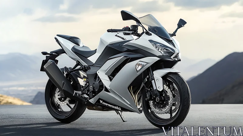 High-performance sport motorcycle rendered in crisp photoreal detail