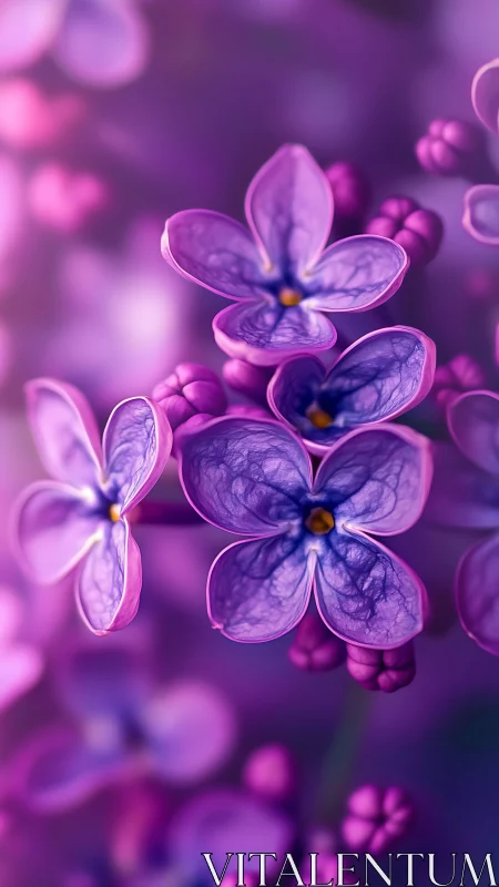 Purple Lilac Flowers Close-Up Macro Photography