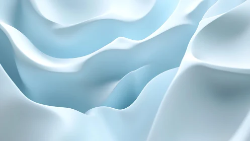 Soft Blue Abstract Waves Digital Art with Smooth Gradient Effect.
