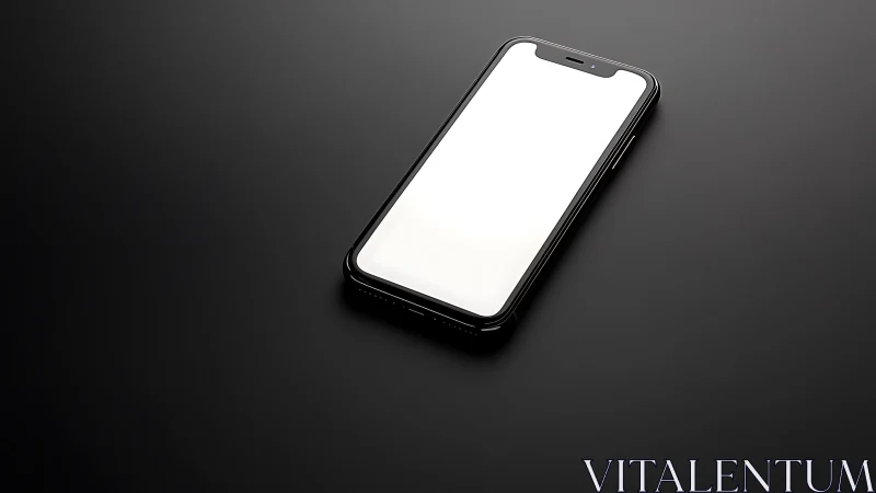 Sleek Black Smartphone Displaying Blank Screen with Modern Design