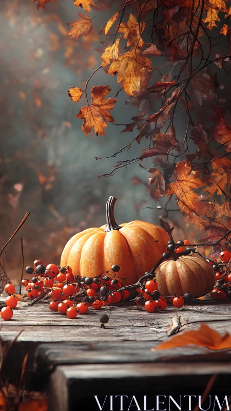 Pumpkin porch still life wrapped in gentle autumn glow.