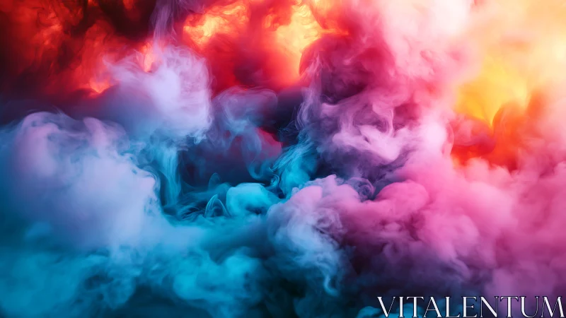 Color-saturated vapor plumes form a dynamic chromatic vortex