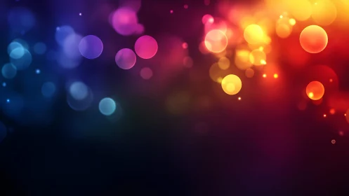 Vibrant bokeh lights in abstract gradient background design.