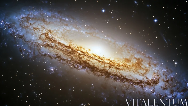 Spiral galaxy ignites a river of starlight and cosmic dust.