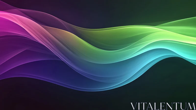 Multicolor luminous wavefront gradient on dark digital field.