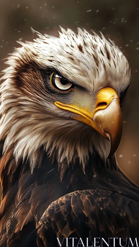 Hyperrealistic bald eagle portrait with intense raptor gaze