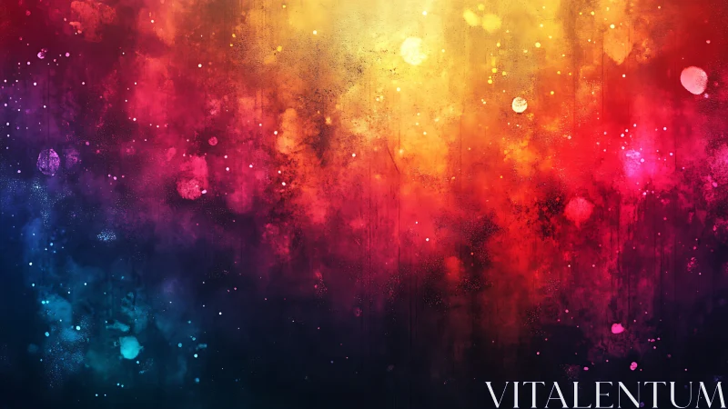 Chromatic nebula gradient with particulate bokeh diffusion