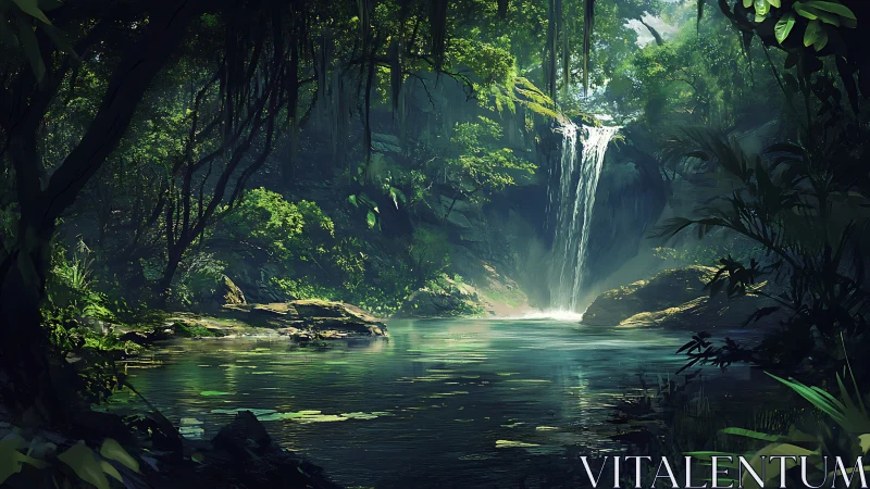 Jungle Waterfall Sanctuary with Emerald Pool.