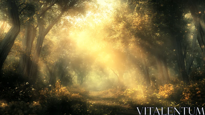 Radiant Forest Canopy with Volumetric Light Diffusion.