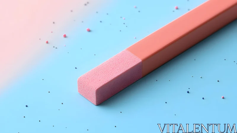 Rectangular pink foam rod on blue backdrop with minimal grit