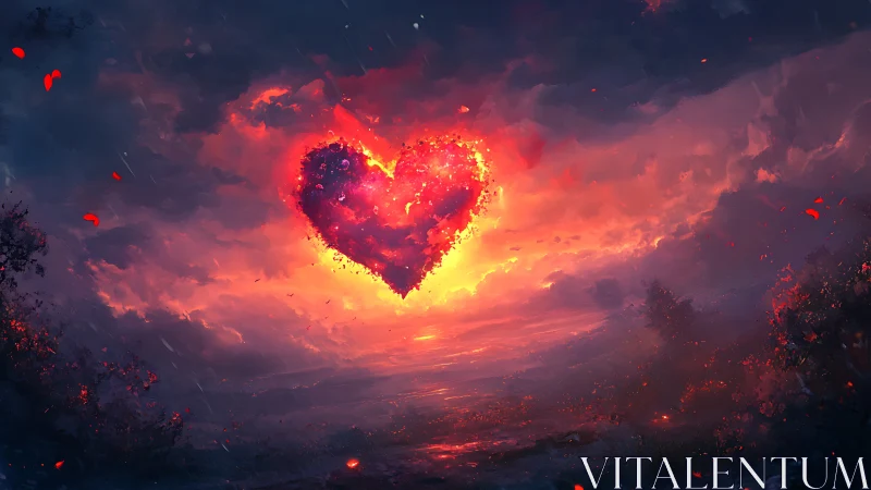 Incandescent Heart Form in Turbulent Atmosphere with Radiative Heat Glow