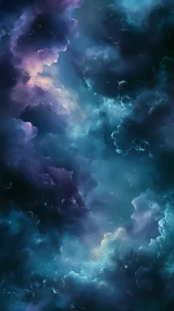 Dreamy cosmic clouds in a soothing night sky gateway.