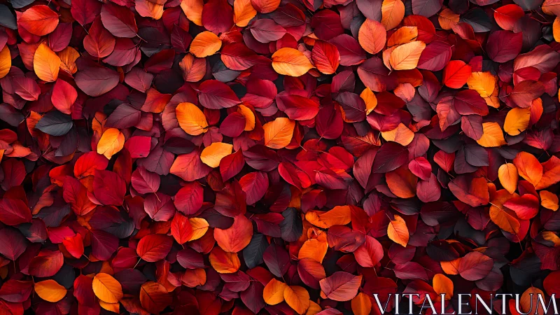 Crimson leaf confetti cascading in a fiery autumn hush.