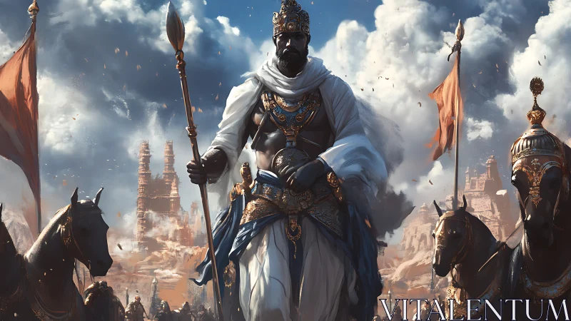 Triumphant desert king rides forward before storming citadel