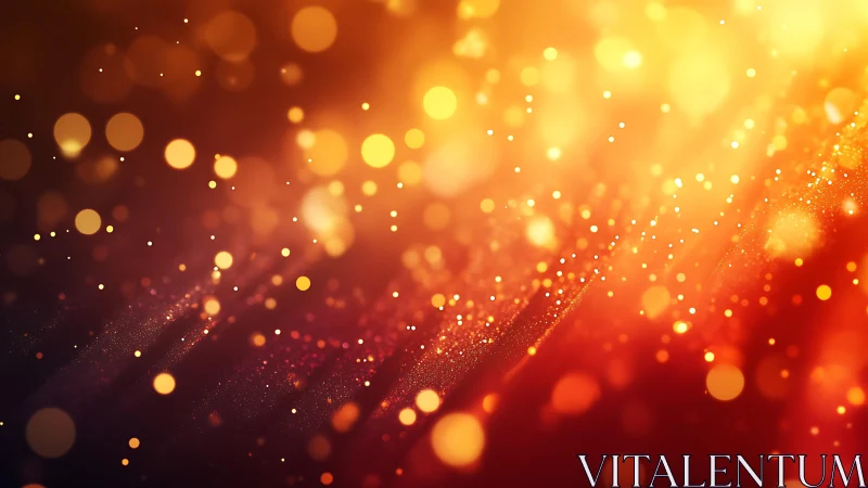 Glowing golden bokeh lights abstract background in warm tones.