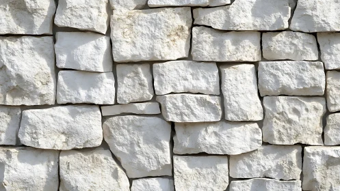 Sunlit white stone wall celebrates texture and quiet strength