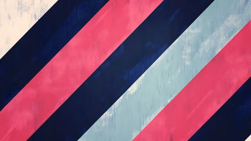 Diagonal navy and pink stripes cross textured pastel field