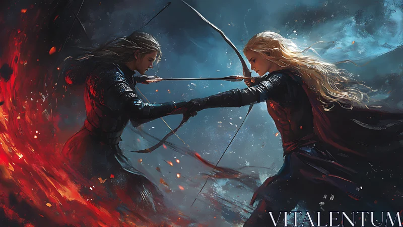 Twin archers meet where wildfire collides with stormlight.