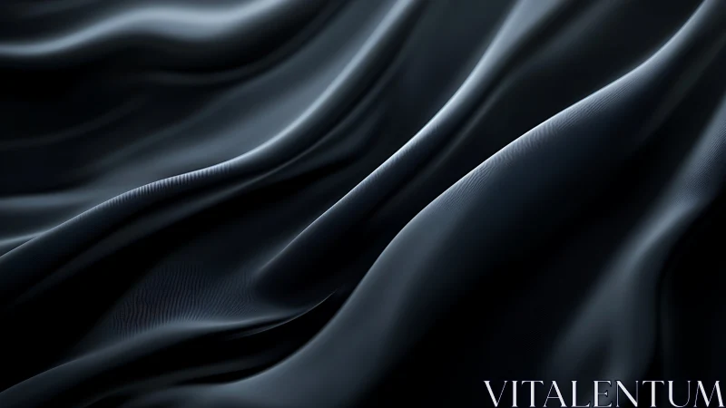 Black satin fabric folds in close-up abstract composition.