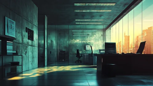 Neon Sanctuary: Where Copper Sunsets Kiss Verdant Steel.