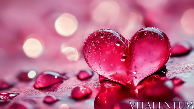 Heart-shaped water droplet captures love and devotion.