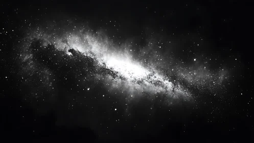 Monochrome galactic band extends across high-contrast frame