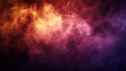 Chromatic volumetric smoke gradient with high contrast lighting