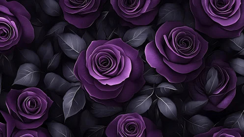 Purple Roses with Dark Foliage Floral Arrangement.